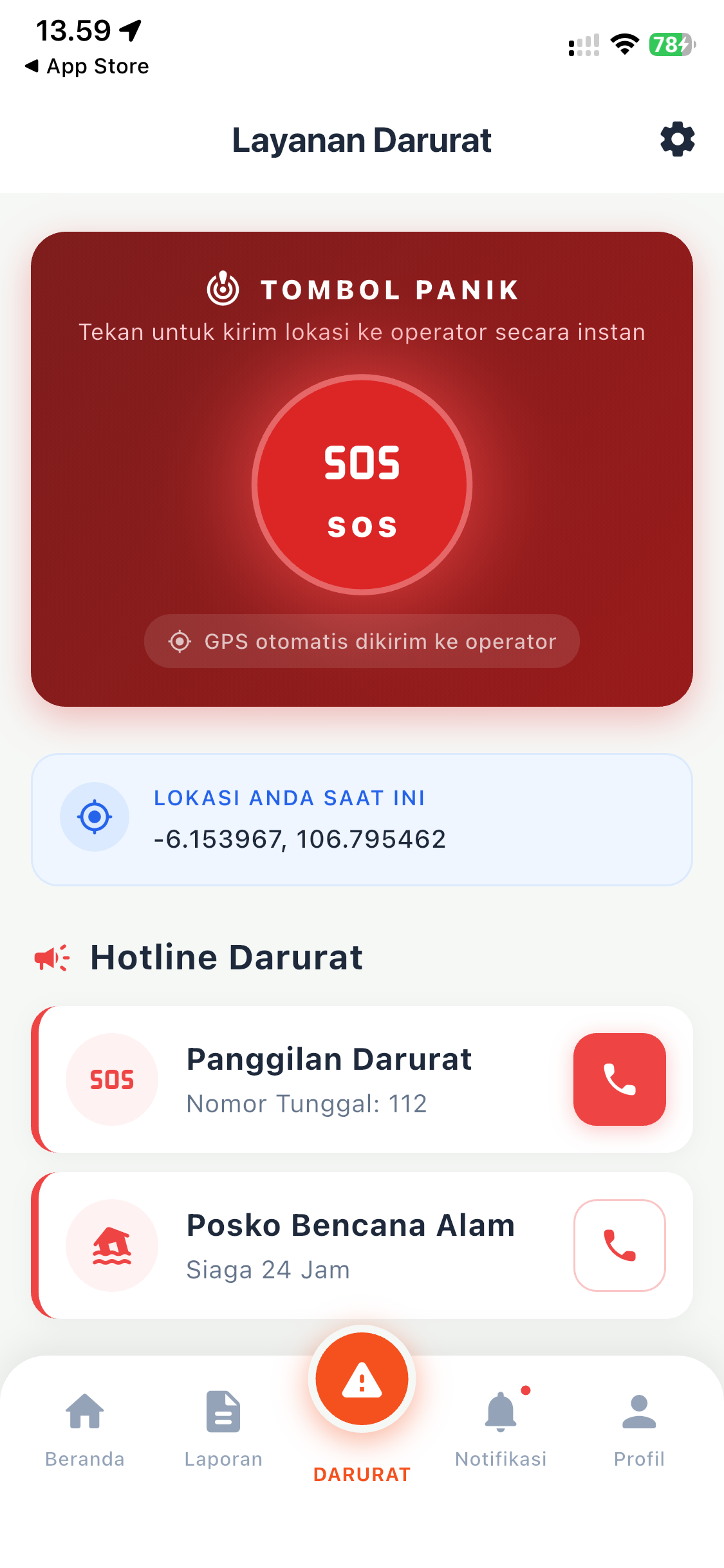 Berani Samporoa - Layanan Darurat SOS